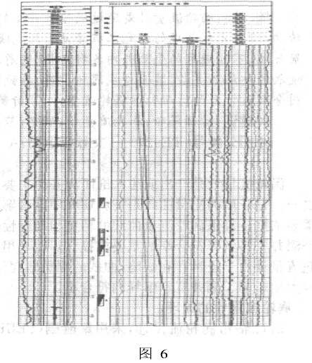 圖 6是中原油田測井公司在塔河油田進行的一口產液剖面測井圖